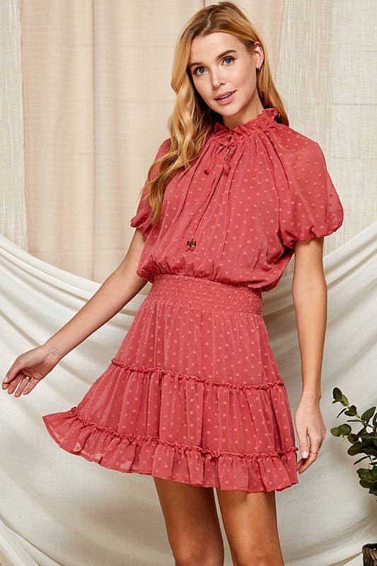 Marsala Dot Dress