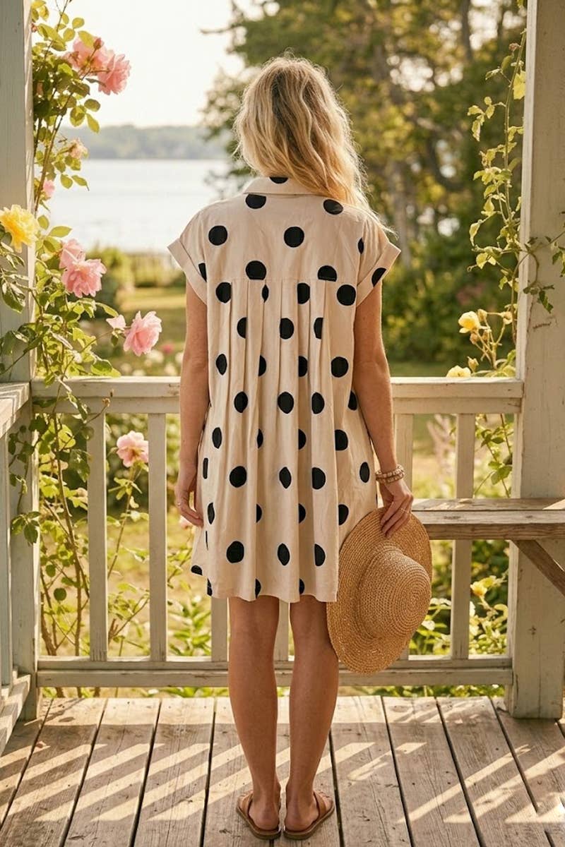 Polka Dot Poplin Mini Dress