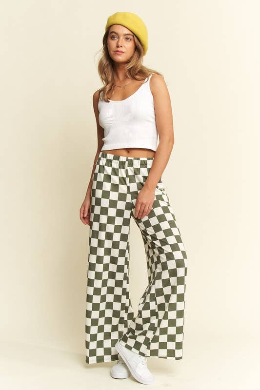 Plus Checkerboard Pants