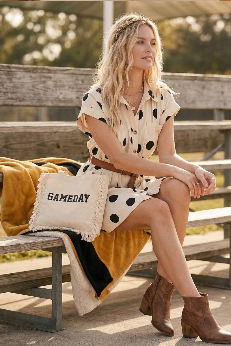 Polka Dot Poplin Mini Dress