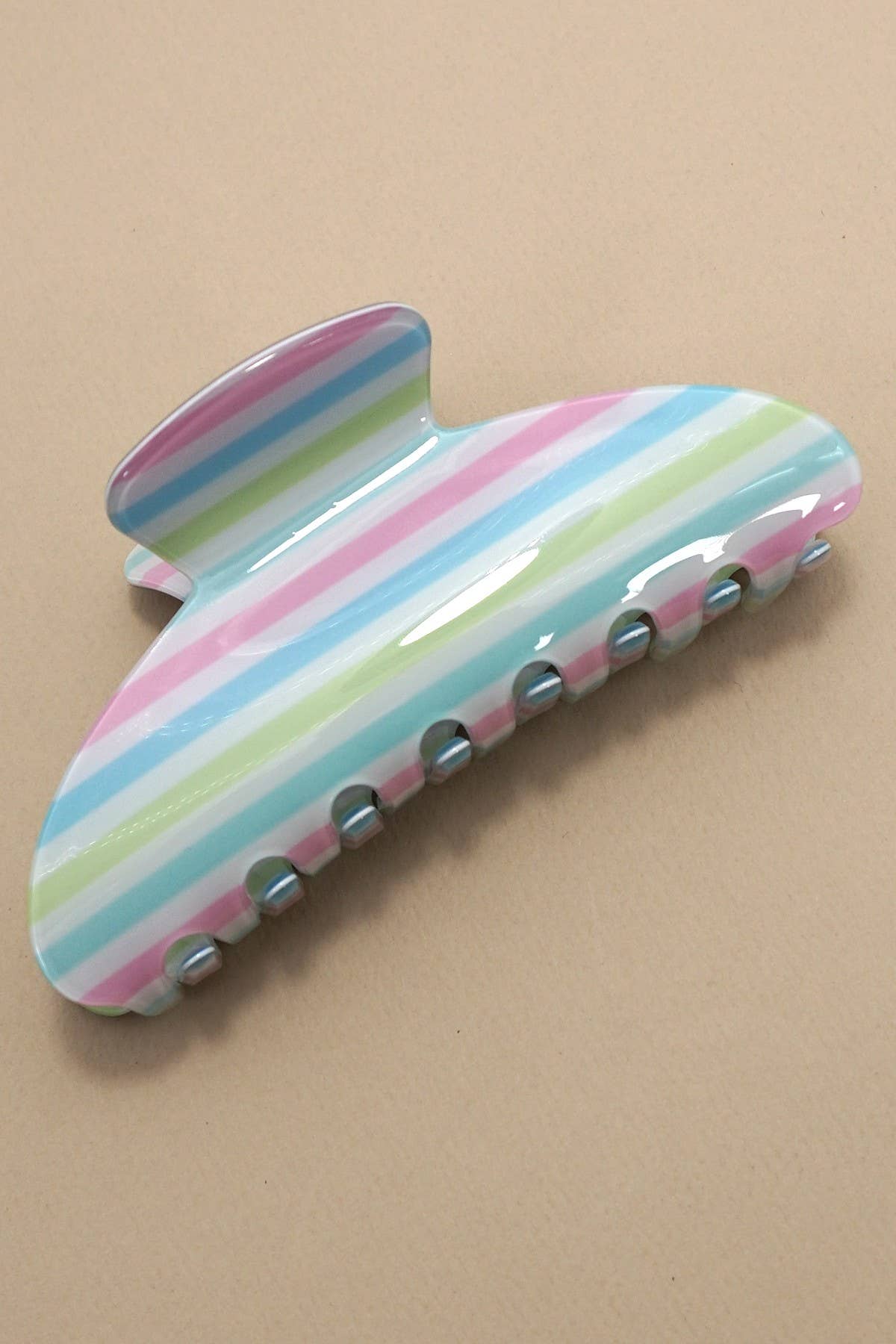 Oval Stripe Hair Claw Clip