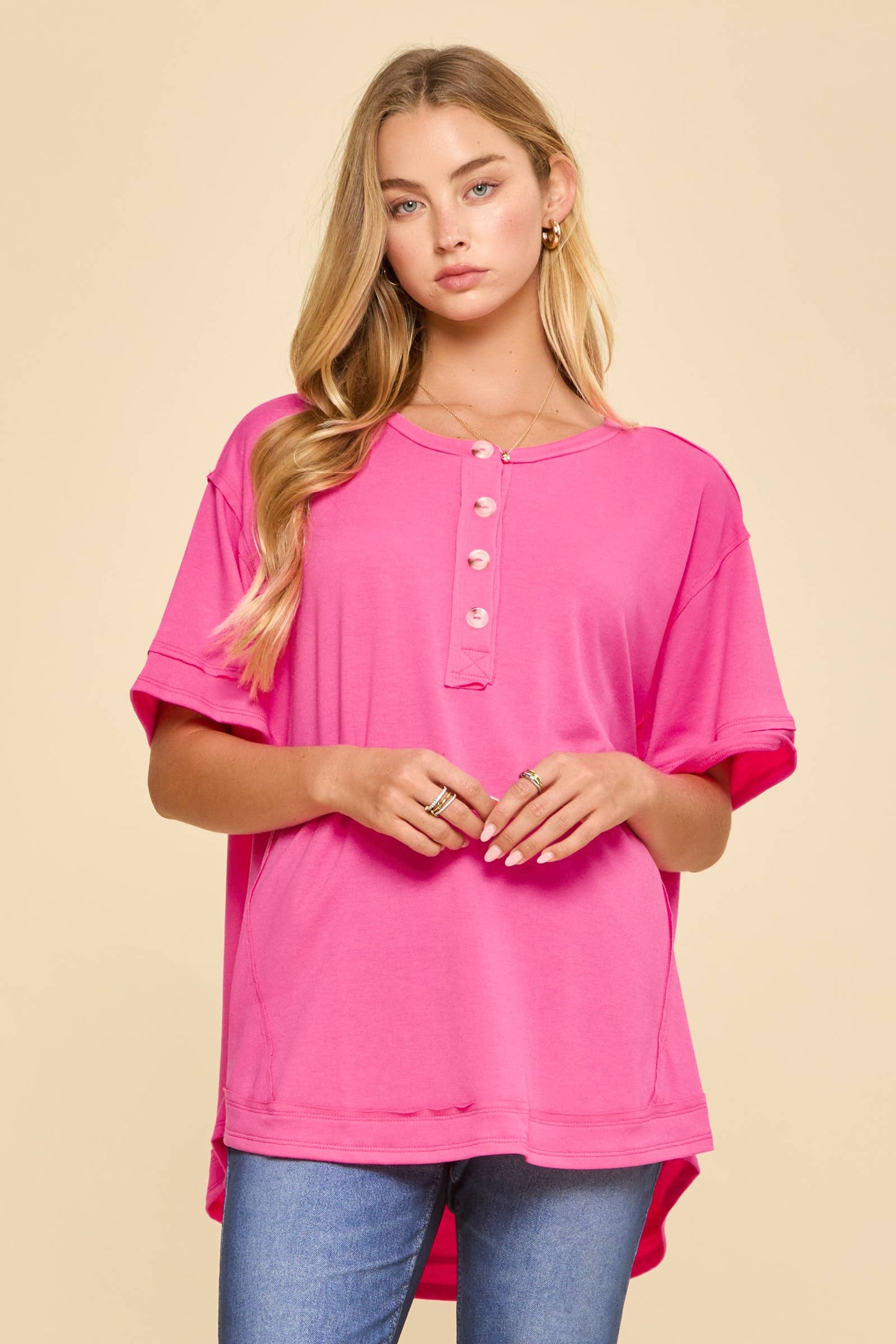 Textured Terry Knit Top