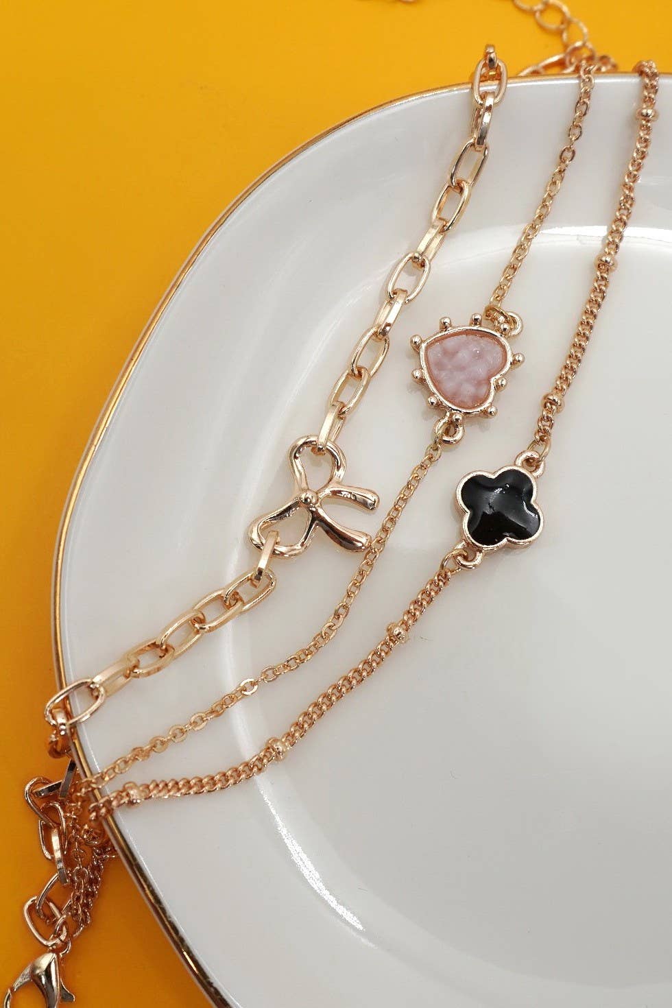 Bow & Heart Charm Bracelet