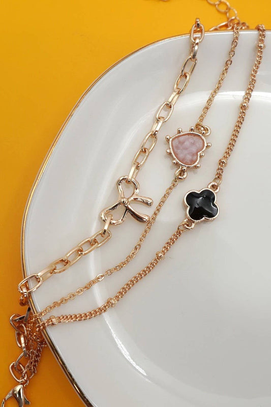 Bow & Heart Charm Bracelet