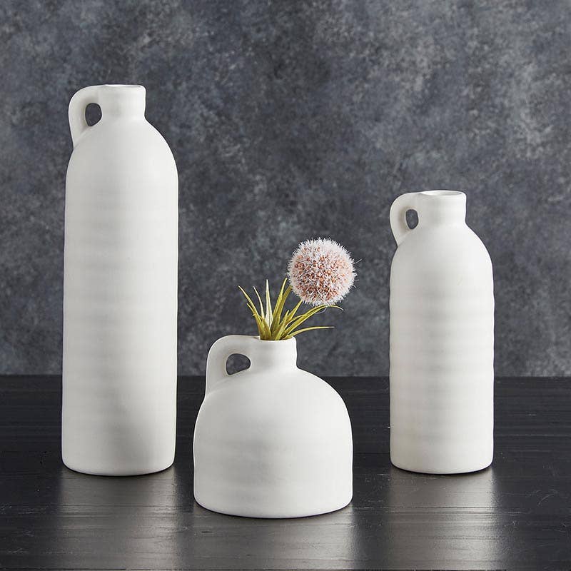 White Vase with Handle