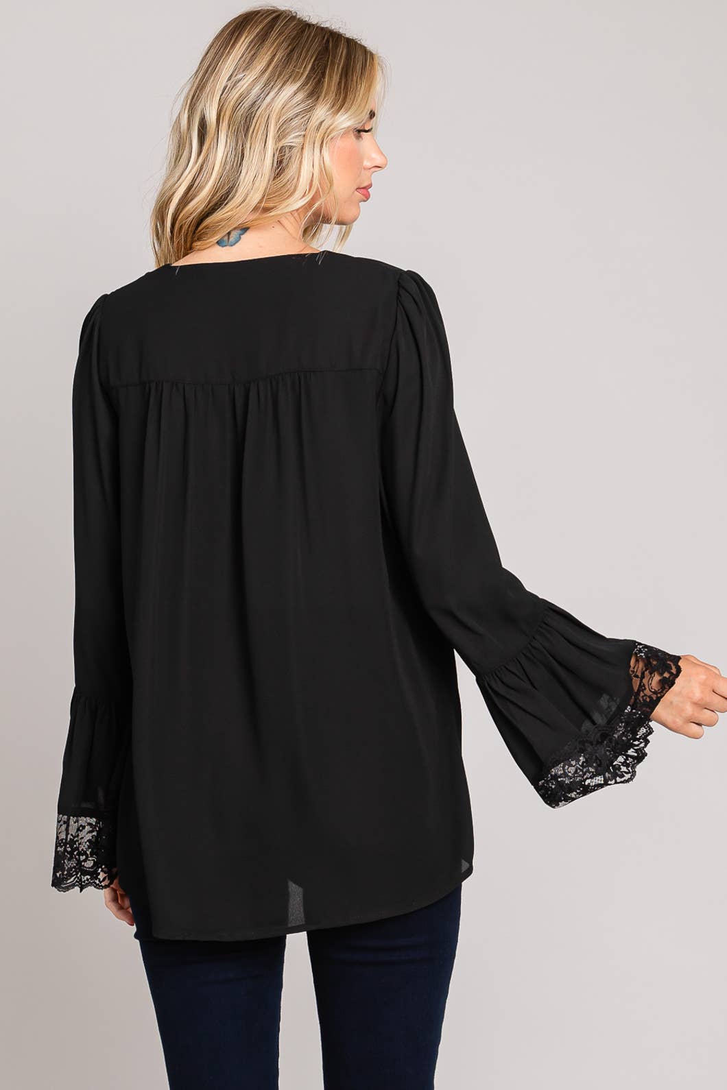 Lace Detail Long Sleeve Top