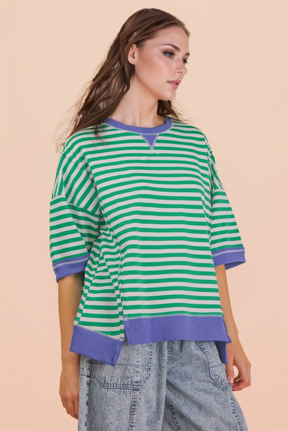 Ava Stripe Casual Knit Top