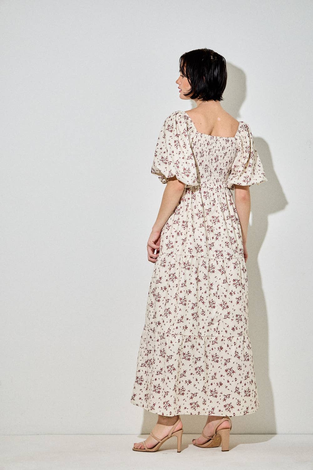 Floral Smocked Detail Maxi Dress