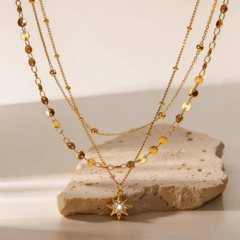 18K Tarnish Free Layered Necklace