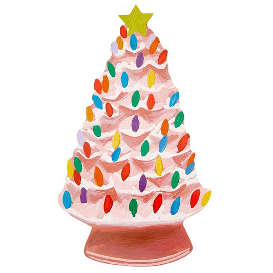 Pink Christmas Tree Paper Table Accents