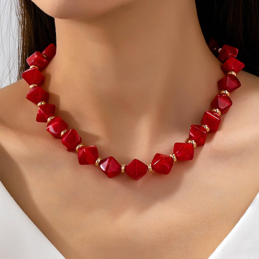 Geometric Beaded Necklace