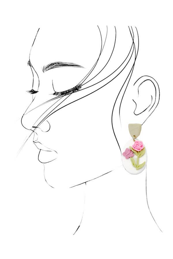 Flower Clay Earrings