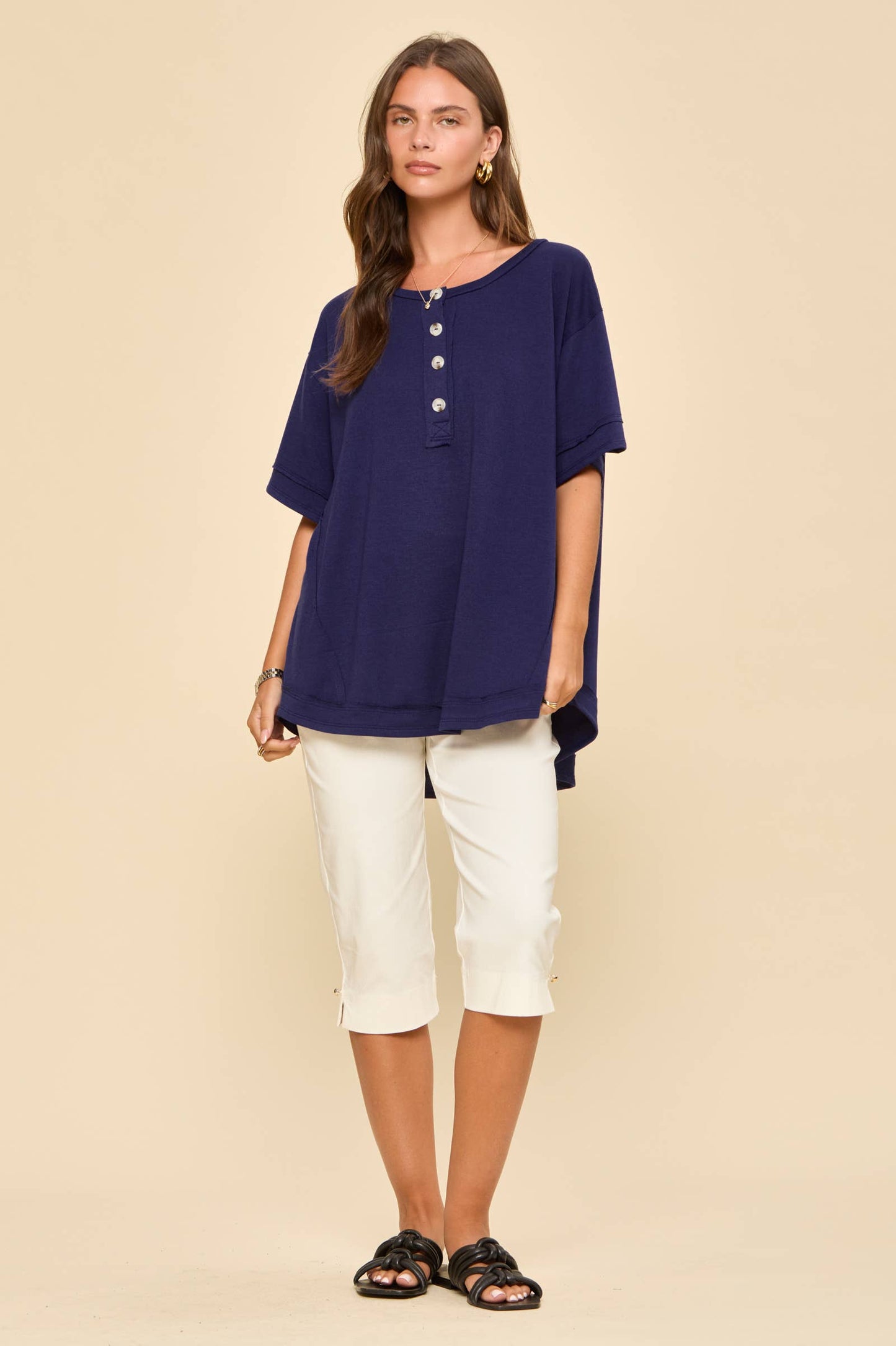 Textured Terry Knit Top