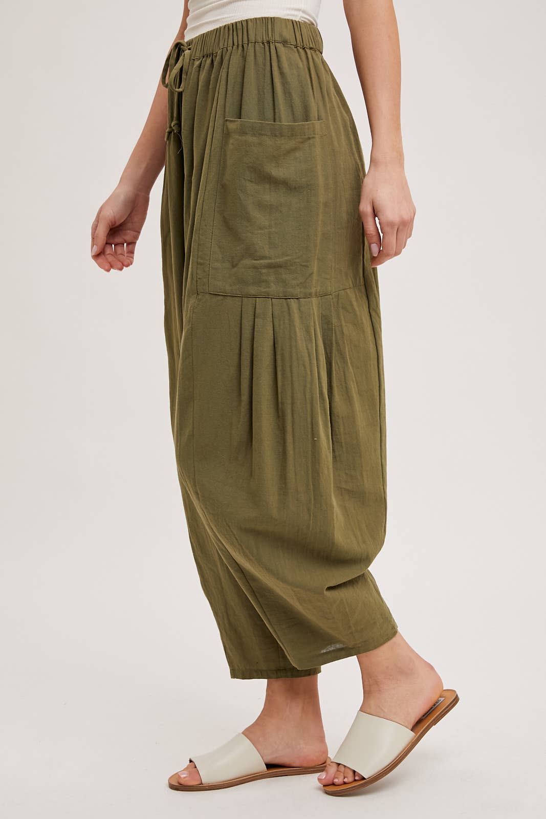 Linen Blend Wide Leg Pants