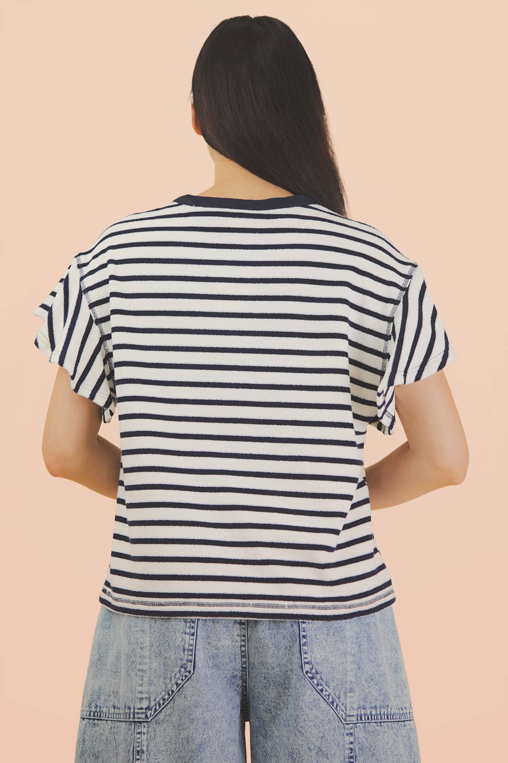 Sophia Ruffle Stripe Knit Top