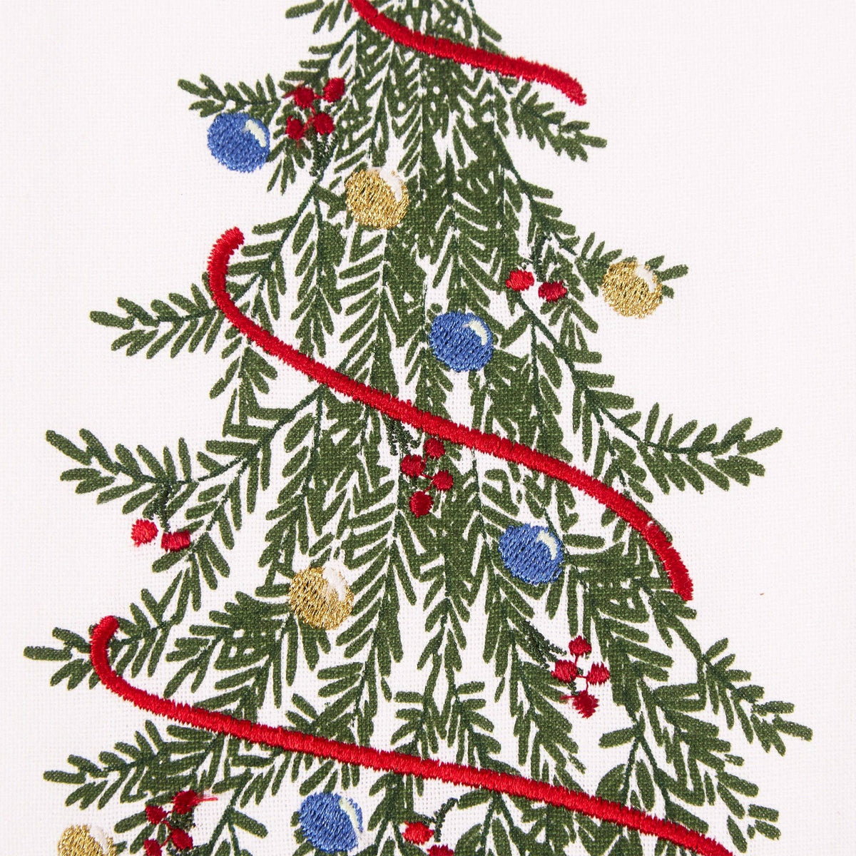 Trim the Tree Embellished Dishtowel