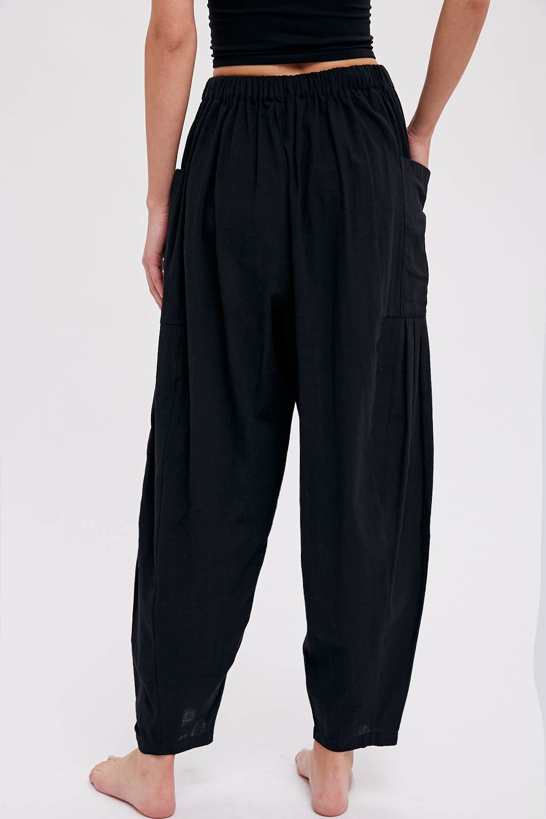 Linen Blend Wide Leg Pants