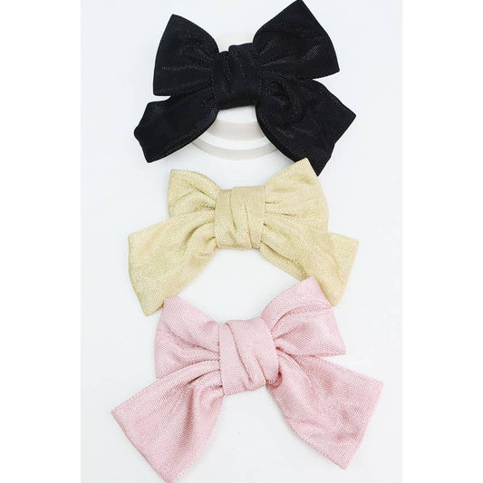 Metallic Mesh Bow Clips