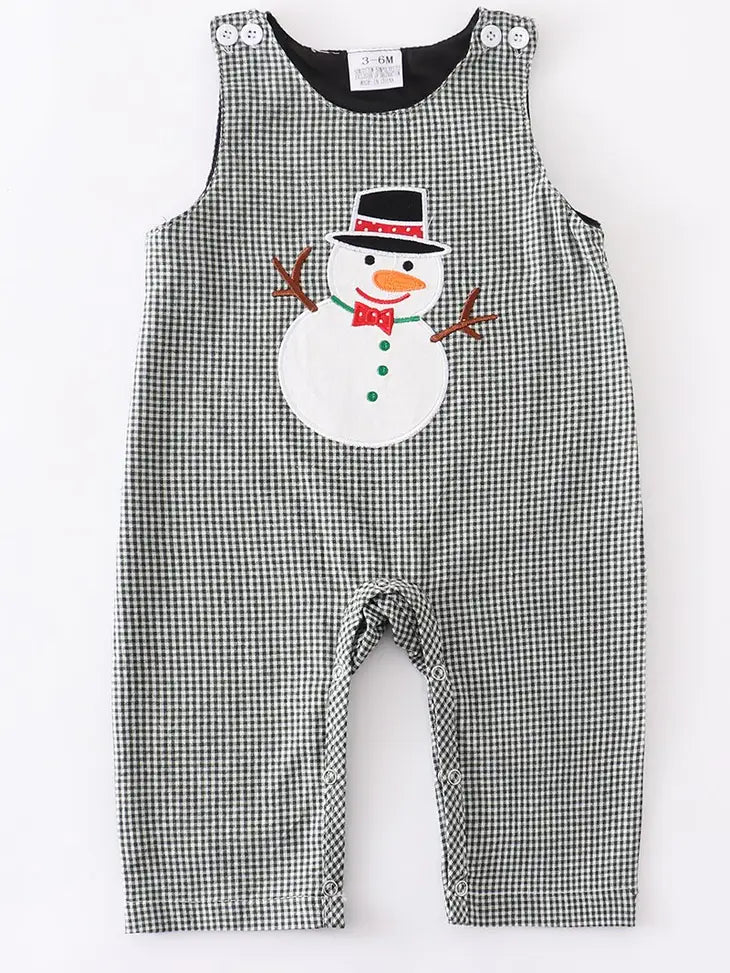 Snowman Gingham Boy Jon Jon