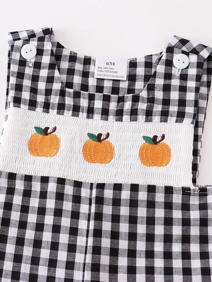 Buffalo Plaid Boys Pumpkin Smock