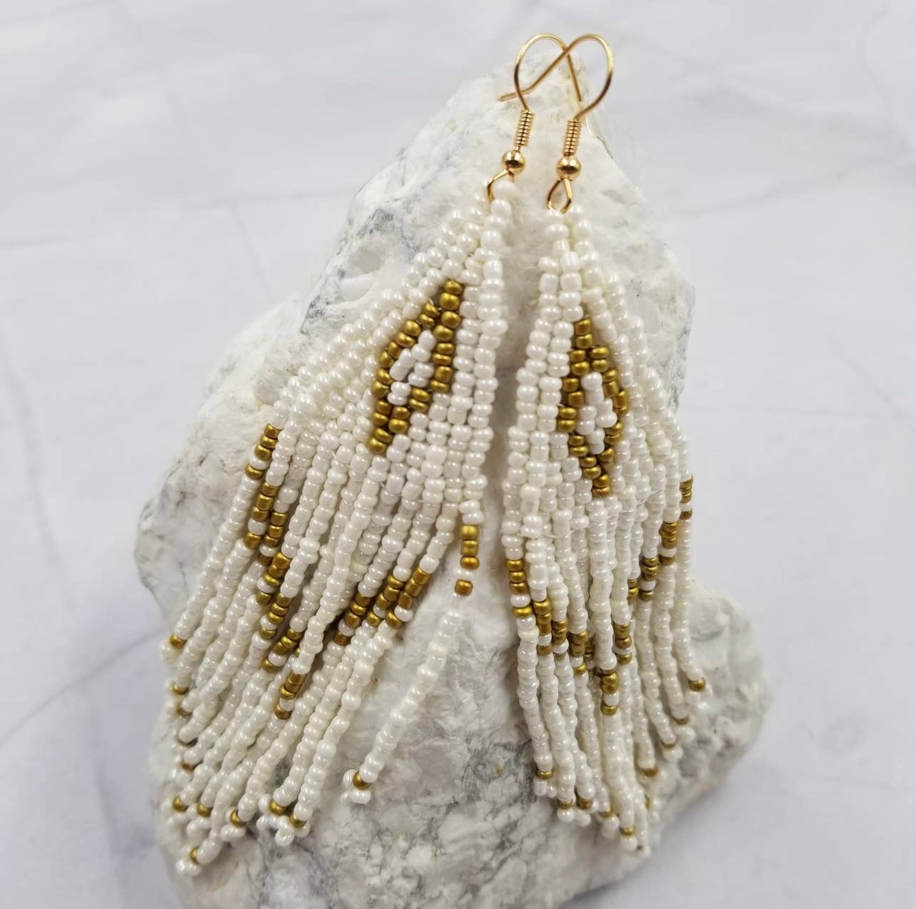 Boho Chic Bead Fringe Earrings