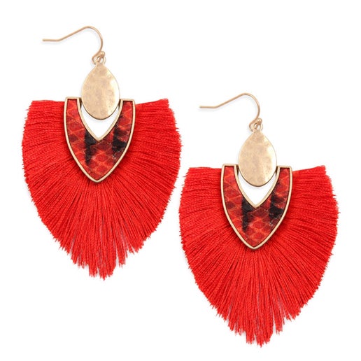 Red Snakeskin Earrings